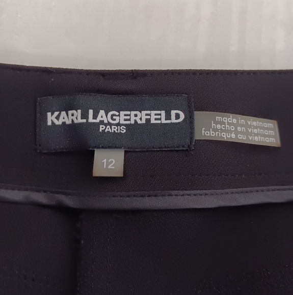 Karl Lagerfeld Paris Women's (Size 12) Black Sailor Wide Leg Cropped Pants (NWT) - Picture 3 of 12